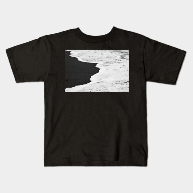 Ocean Waves, Black and White Kids T-Shirt by Kate-P-